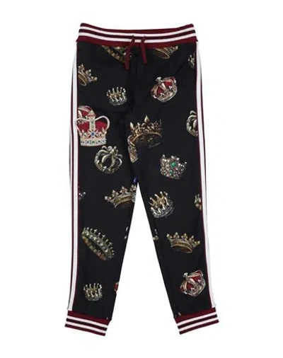 Dolce & Gabbana Babies'  Toddler Boy Pants Black Size 6 Cotton, Viscose, Polyester, Metallic Fiber, Polyamide