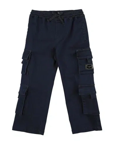 Dolce & Gabbana Babies'  Toddler Boy Pants Blue Size 4 Cotton, Elastane