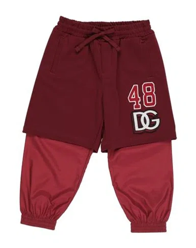 Dolce & Gabbana Babies'  Toddler Boy Pants Burgundy Size 5 Polyester, Cotton, Viscose In Red