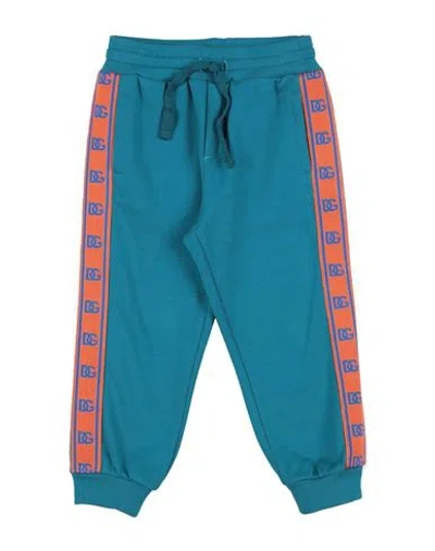 Dolce & Gabbana Babies'  Toddler Boy Pants Deep Jade Size 3 Cotton, Polyester, Elastane, Viscose In Blue