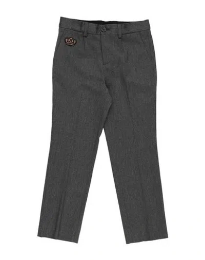Dolce & Gabbana Kids'  Toddler Boy Pants Lead Size 7 Cotton, Elastane In Grey