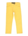 Dolce & Gabbana Toddler Boy Pants Yellow Size 3 Cotton, Elastane, Calfskin, Zamak In Yellow