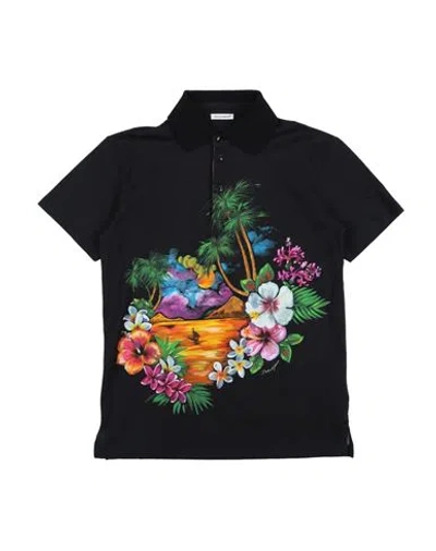 Dolce & Gabbana Babies'  Toddler Boy Polo Shirt Black Size 5 Cotton