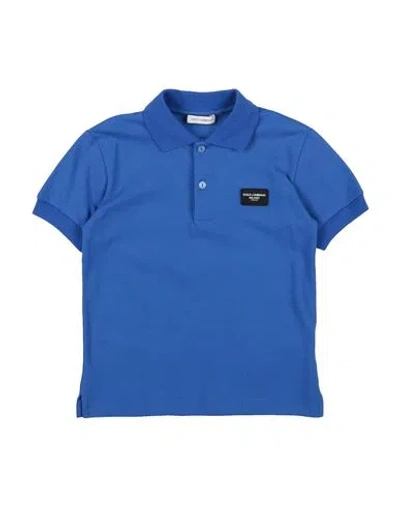 Dolce & Gabbana Babies'  Toddler Boy Polo Shirt Blue Size 4 Cotton, Polyester