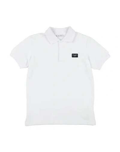 Dolce & Gabbana Babies'  Toddler Boy Polo Shirt White Size 4 Cotton, Polyester