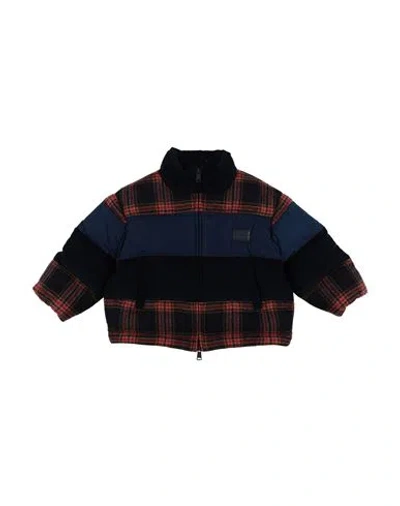 Dolce & Gabbana Babies'  Toddler Boy Puffer Navy Size 5 Virgin Wool, Cotton, Polyester, Elastane, Zamak In Navy Blue
