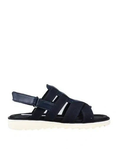 Dolce & Gabbana Babies'  Toddler Boy Sandals Midnight Blue Size 10c Textile Fibers, Calfskin