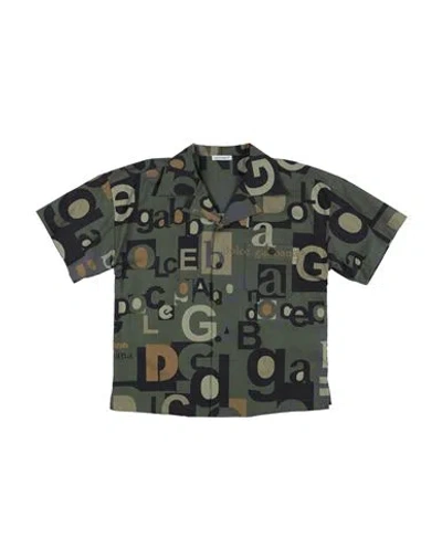 Dolce & Gabbana Babies'  Toddler Boy Shirt Military Green Size 3 Cotton