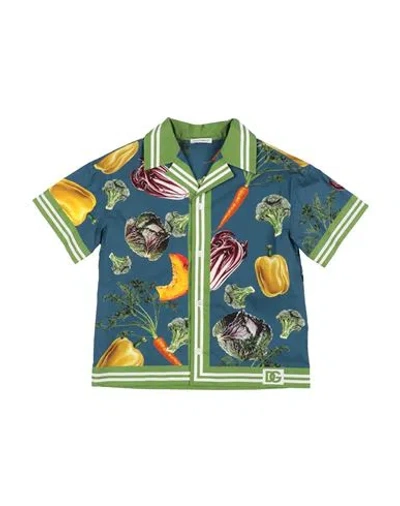 Dolce & Gabbana Babies'  Toddler Boy Shirt Slate Blue Size 4 Cotton