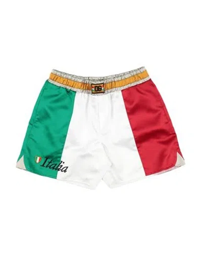 Dolce & Gabbana Babies'  Toddler Boy Shorts & Bermuda Shorts White Size 5 Polyester, Viscose, Elastane In Multi