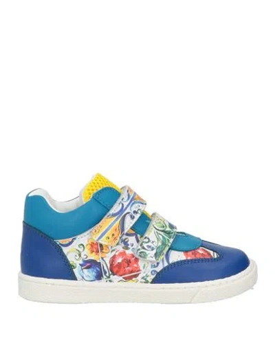 Dolce & Gabbana Babies'  Toddler Boy Sneakers Blue Size 9c Calfskin, Polyester