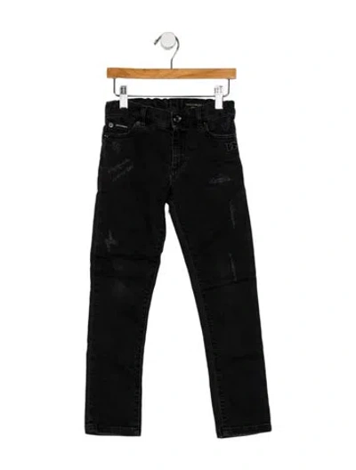 Pre-owned Dolce & Gabbana Babies' Toddler Boy's Solid Jeans In Black