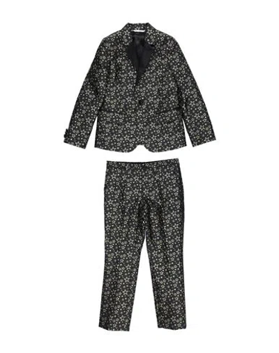 Dolce & Gabbana Babies'  Toddler Boy Suit Black Size 4 Polyester, Metallic Polyester, Polyamide, Silk