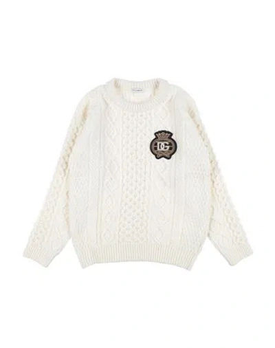 Dolce & Gabbana Babies'  Toddler Boy Sweater Cream Size 6 Virgin Wool, Viscose, Nylon, Polyester In White