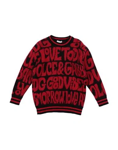 Dolce & Gabbana Babies'  Toddler Boy Sweater Red Size 5 Virgin Wool, Mohair Wool, Polyamide, Wool