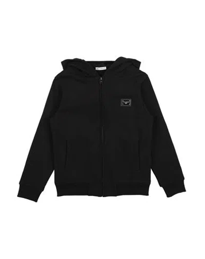 Dolce & Gabbana Babies'  Toddler Boy Sweatshirt Black Size 4 Cotton, Elastane, Abs - Acrylonitrile Butadiene