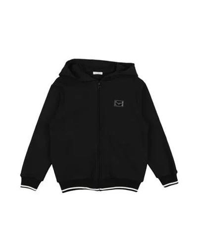 Dolce & Gabbana Babies'  Toddler Boy Sweatshirt Black Size 4 Cotton, Polyester, Zamak, Elastane
