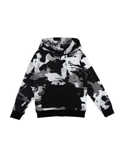 Dolce & Gabbana Babies'  Toddler Boy Sweatshirt Black Size 4 Cotton, Viscose, Polyurethane, Elastane, Polyami