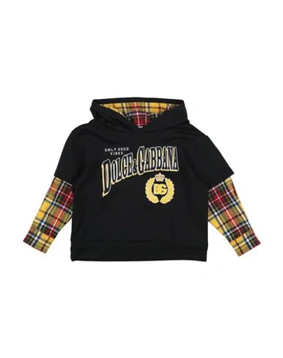 Dolce & Gabbana Babies'  Toddler Boy Sweatshirt Black Size 5 Cotton, Polyester, Viscose