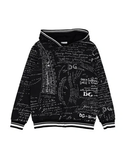 Dolce & Gabbana Babies'  Toddler Boy Sweatshirt Black Size 5 Cotton, Polyester, Viscose, Elastane