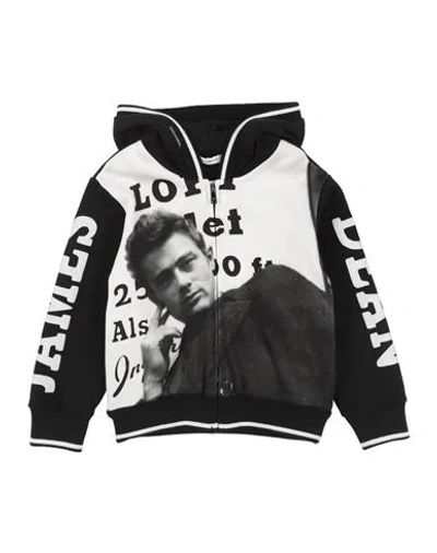Dolce & Gabbana Babies'  Toddler Boy Sweatshirt Black Size 5 Cotton, Pvc - Polyvinyl Chloride, Polyurethane,