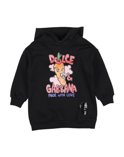 Dolce & Gabbana Babies'  Toddler Boy Sweatshirt Black Size 6 Cotton, Elastane, Polyurethane