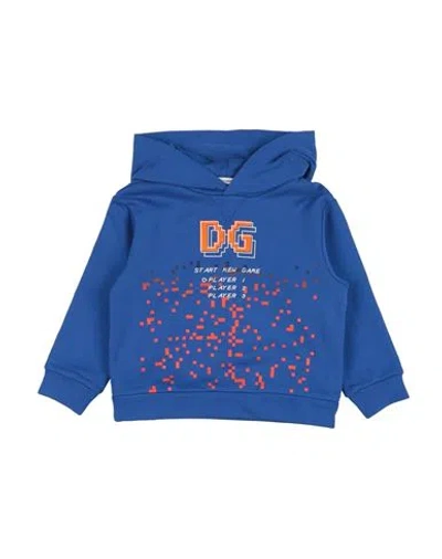 Dolce & Gabbana Babies'  Toddler Boy Sweatshirt Blue Size 3 Cotton, Polyurethane, Pvc - Polyvinyl Chloride, S