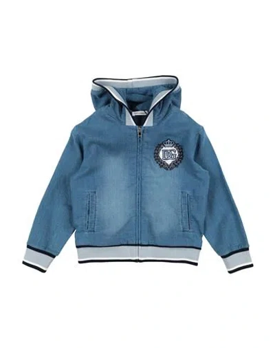 Dolce & Gabbana Babies'  Toddler Boy Sweatshirt Blue Size 7 Cotton, Polyester, Elastane