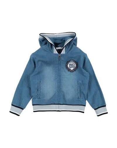 Dolce & Gabbana Babies'  Toddler Boy Sweatshirt Blue Size 5 Cotton, Polyester, Elastane