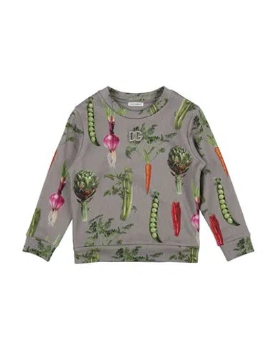 Dolce & Gabbana Babies'  Toddler Boy Sweatshirt Taupe Size 5 Cotton, Viscose In Grey