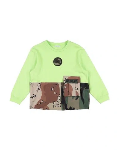 Dolce & Gabbana Babies'  Toddler Boy Sweatshirt Lime Green Size 5 Cotton, Polyamide, Polyester, Viscose