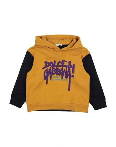 Dolce & Gabbana Babies'  Toddler Boy Sweatshirt Marigold Size 4 Cotton, Polyamide, Polyester, Viscose In Yellow