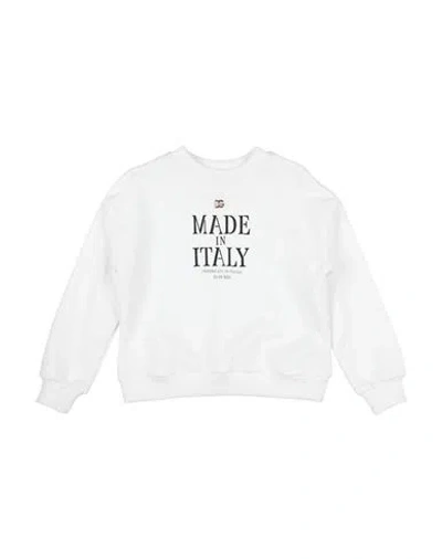 Dolce & Gabbana Babies'  Toddler Boy Sweatshirt White Size 7 Cotton, Elastane, Polyurethane, Bronze