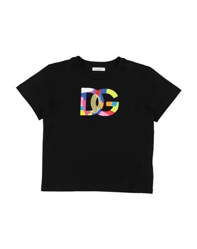 Dolce & Gabbana Babies'  Toddler Boy T-shirt Black Size 5 Cotton, Polyurethane