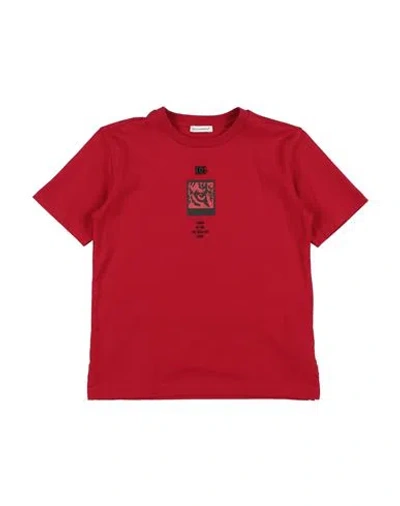 Dolce & Gabbana Babies'  Toddler Boy T-shirt Burgundy Size 5 Cotton, Brass, Viscose In Red