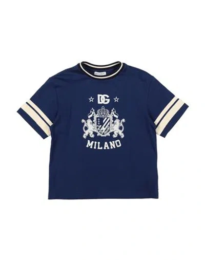 Dolce & Gabbana Babies'  Toddler Boy T-shirt Navy Blue Size 7 Cotton, Elastane
