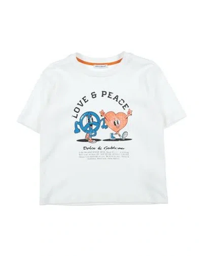 Dolce & Gabbana Babies'  Toddler Boy T-shirt Off White Size 4 Cotton