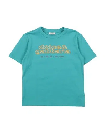 Dolce & Gabbana Babies'  Toddler Boy T-shirt Turquoise Size 6 Cotton In Blue