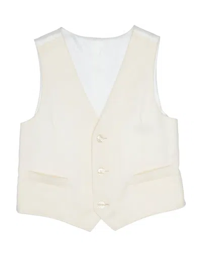 Dolce & Gabbana Babies'  Toddler Boy Tailored Vest Ivory Size 4 Viscose, Virgin Wool, Silk In White