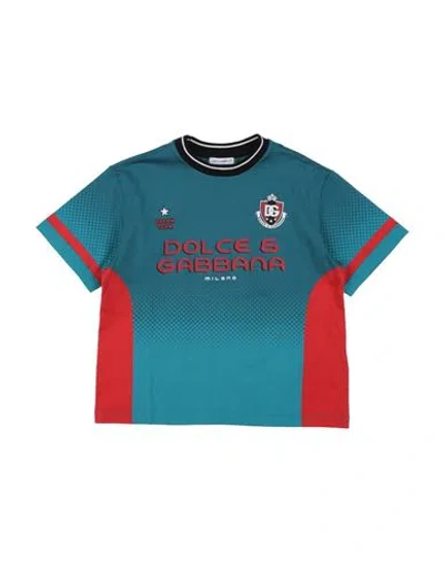Dolce & Gabbana Babies'  Toddler Boy T-shirt Deep Teal Size 5 Cotton In Blue