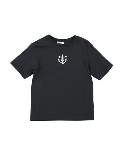 Dolce & Gabbana Babies'  Toddler Boy T-shirt Navy Size 4 Cotton In Black