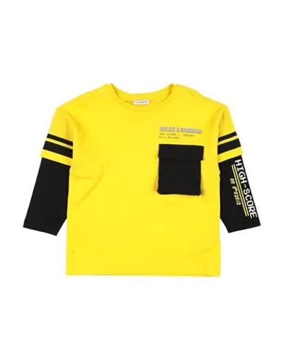 Dolce & Gabbana Babies'  Toddler Boy T-shirt Yellow Size 5 Cotton, Polyamide