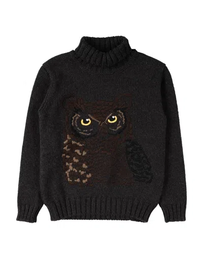 Dolce & Gabbana Babies'  Toddler Boy Turtleneck Dark Brown Size 5 Virgin Wool, Cashmere, Wool, Acrylic