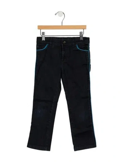 Pre-owned Dolce & Gabbana Babies' Toddler Boys Branded Contrast Stitched Jeans In Blue