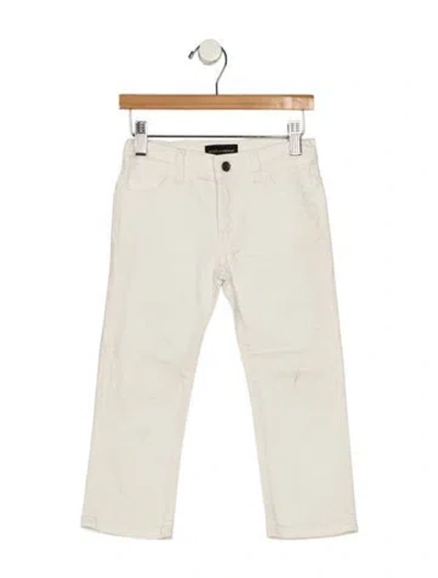 Pre-owned Dolce & Gabbana Babies' Toddler Boys Branded Embroidered Jeans In Neutrals