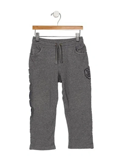 Pre-owned Dolce & Gabbana Babies' Toddler Boys Branded Embroidered Sweatpants In Grey