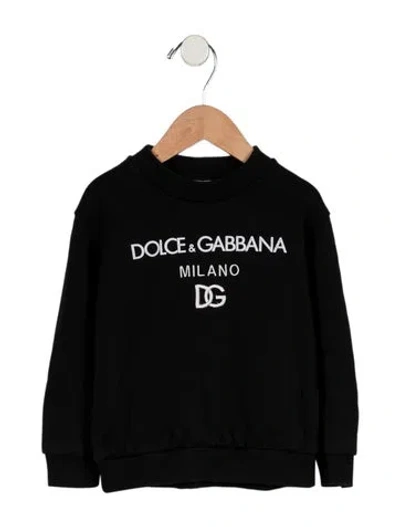 Pre-owned Dolce & Gabbana Babies' Toddler Boys Embroidered Logo Sweatshirt In Black