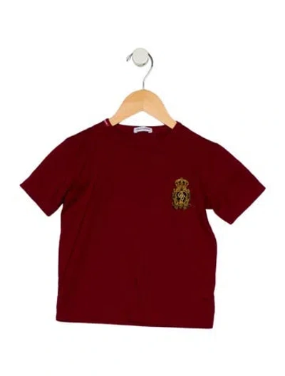 Pre-owned Dolce & Gabbana Babies' Toddler Boys' Embroidered T-shirt In Red