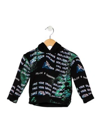 Pre-owned Dolce & Gabbana Babies' Toddler Boys' Graphic Hooded Sweatshirt In Black