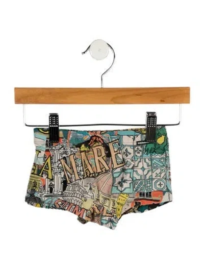 Pre-owned Dolce & Gabbana Babies' Toddler Boys' Graphic Swim Trunks In Neutral